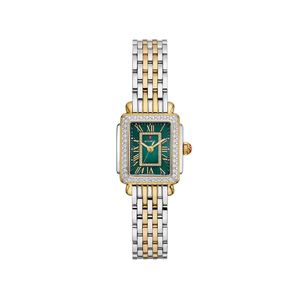 Michele Deco Madison Mini Diamond Two-Tone 18k Gold-Plated Watch