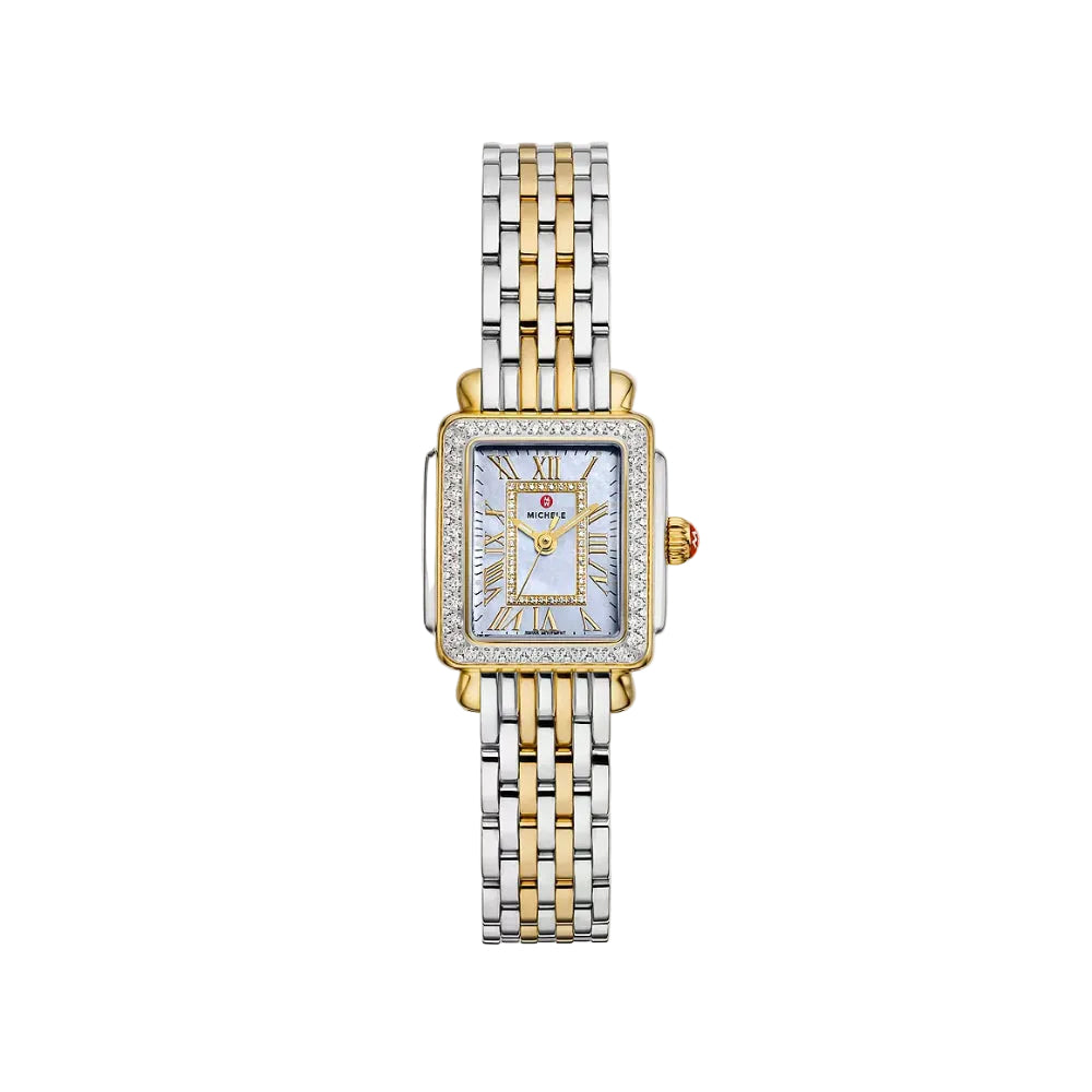 Michele Deco Madison Mini Diamond Two-Tone 18k Gold-Plated Watch