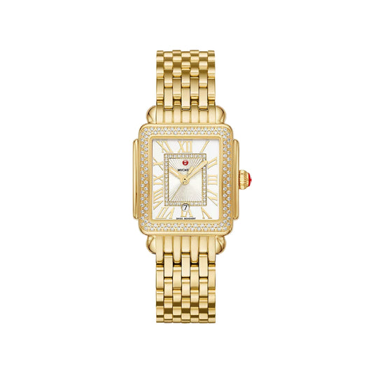 Michele Deco Madison Mid 18k Gold Diamond Watch