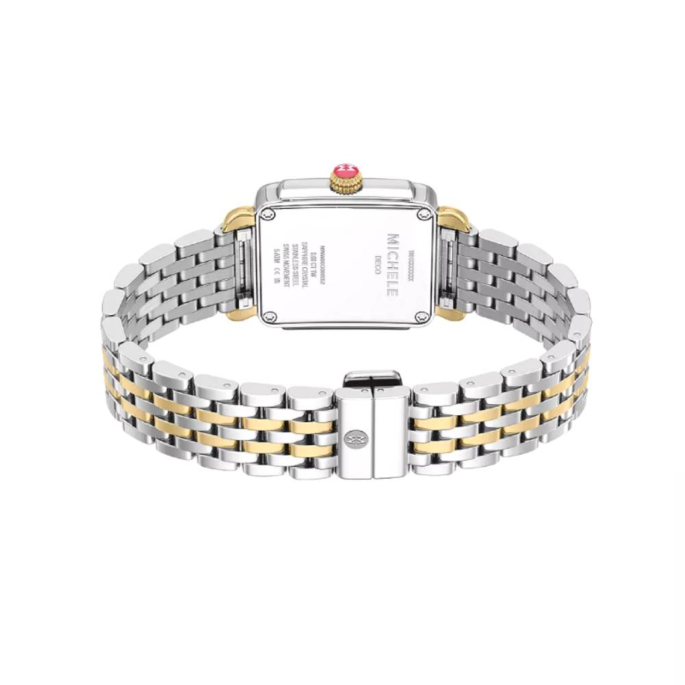 Michele Deco Madison Mid Two-Tone 18k Gold-Plated Diamond Watch