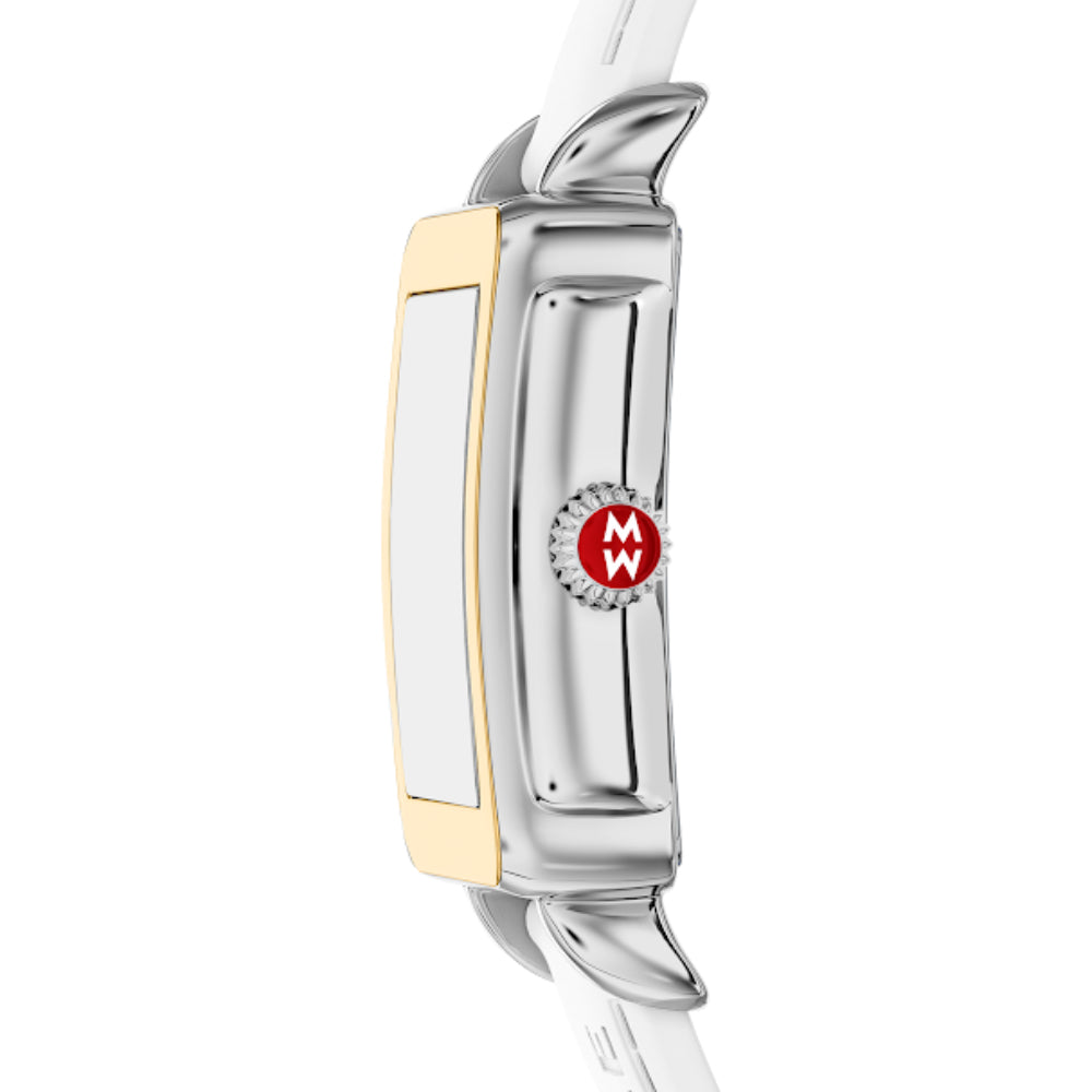 Michele Deco Sport Mid Stainless Steel White Silicone Watch