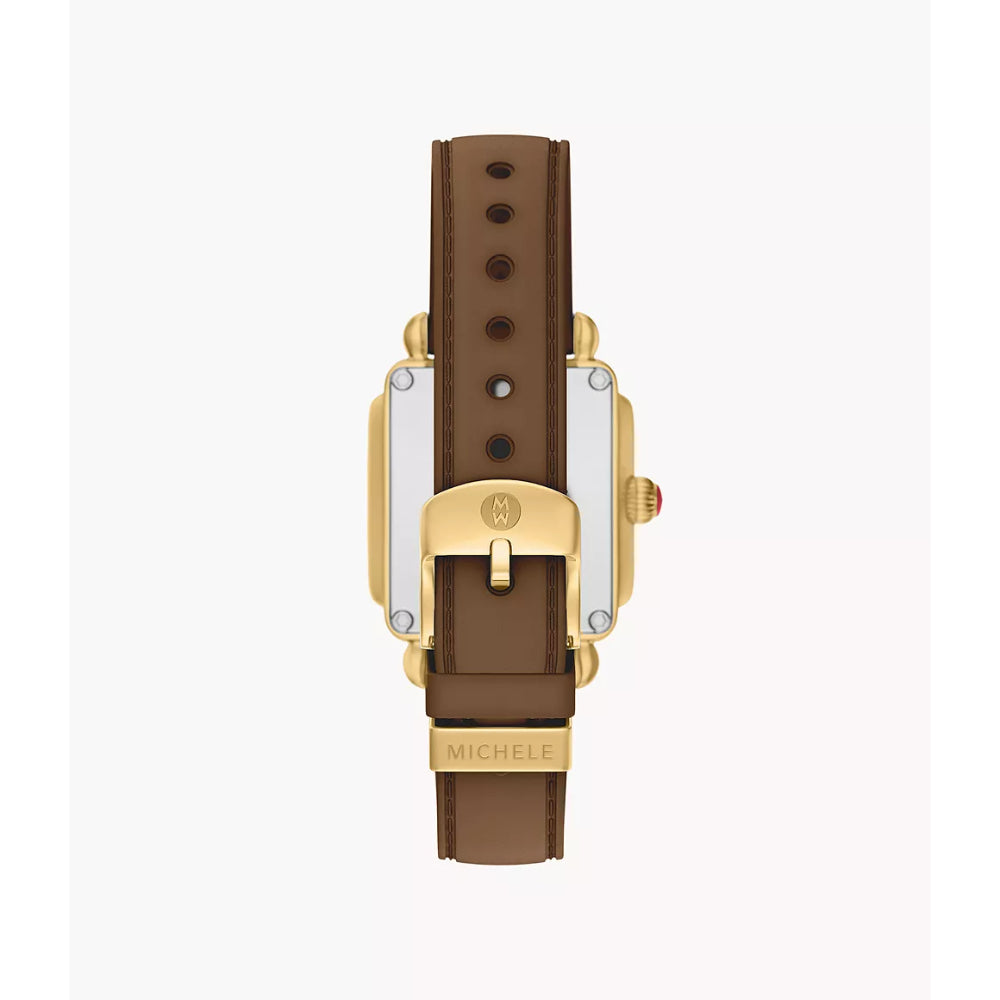 Michele Deco Sport Mid Gold-Tone Silicone Watch