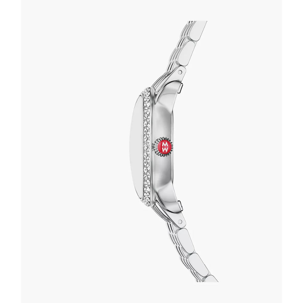 Michele Serein Oval Diamond Stainless Steel Watch