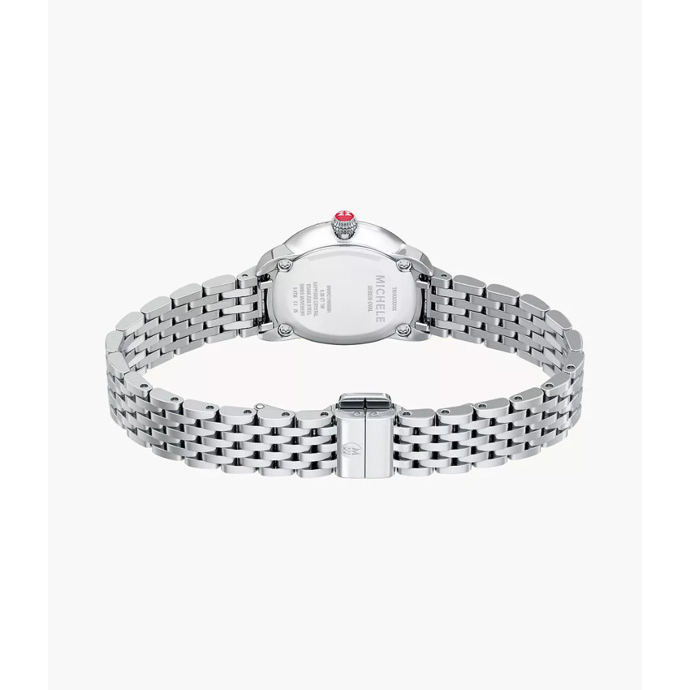 Michele Serein Oval Diamond Stainless Steel Watch