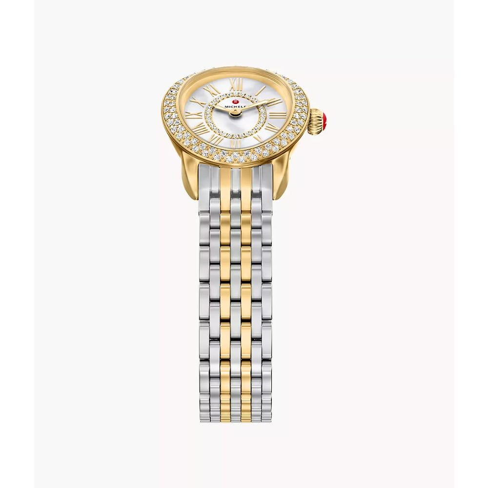 Michele Serein Oval Diamond Two-Tone 18k Gold-Plated Watch Watch