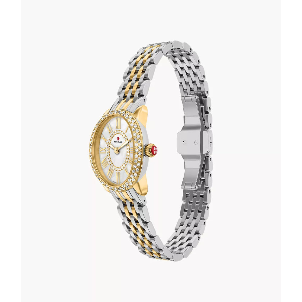 Michele Serein Oval Diamond Two-Tone 18k Gold-Plated Watch Watch