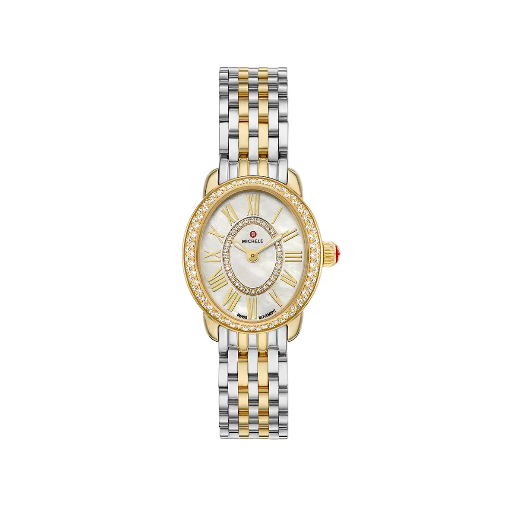 Michele Serein Oval Diamond Two-Tone 18k Gold-Plated Watch Watch