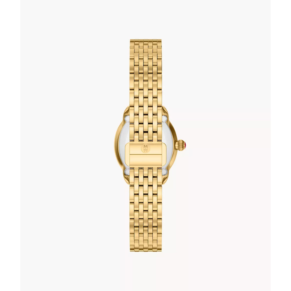 Michele Serein Oval Diamond 18k Gold-Plated Watch