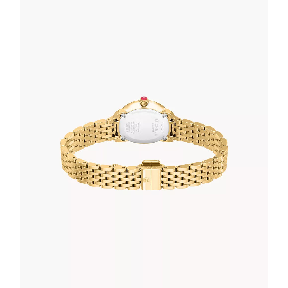 Michele Serein Oval Diamond 18k Gold-Plated Watch