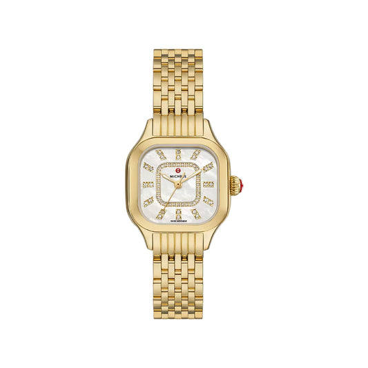 Michele Meggie 18k Gold-Plated Diamond Dial Watch