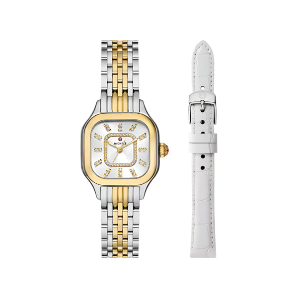 Michele Meggie Two-Tone 18k Gold-Plated Diamond Dial Watch Gift