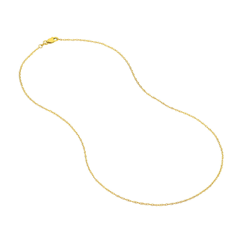14k Gold 1.3mm Rope Chain, 16"