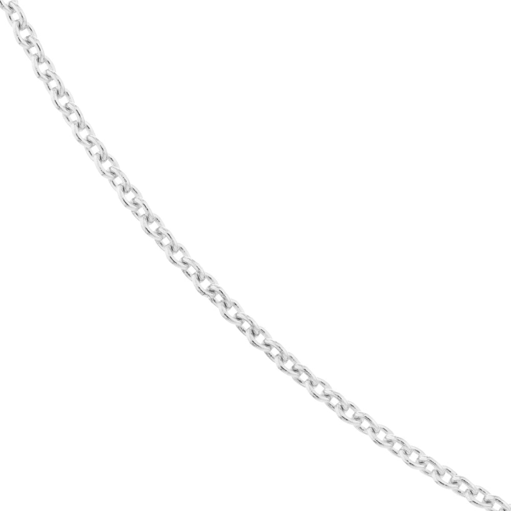 14k White Gold 1.05mm Cable Chain Necklace, 16"