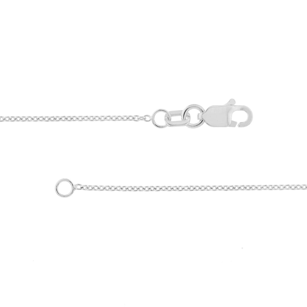 14k White Gold 1.05mm Cable Chain Necklace, 16"