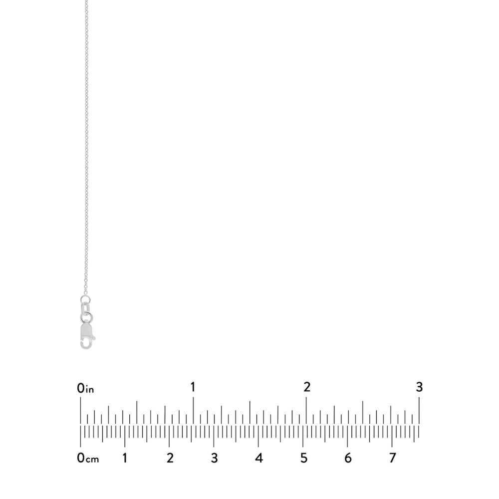 14k White Gold 1.05mm Cable Chain Necklace, 16"