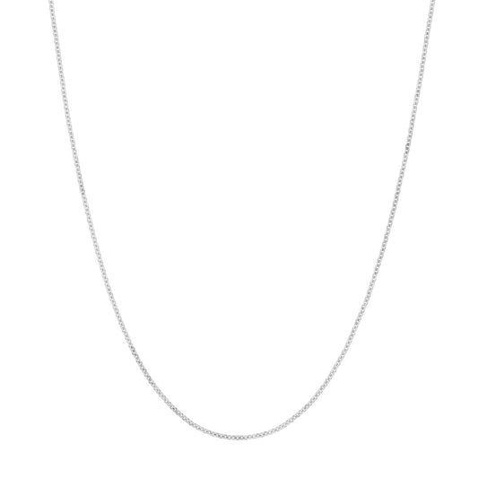 14k White Gold 1.05mm Cable Chain Necklace, 16"
