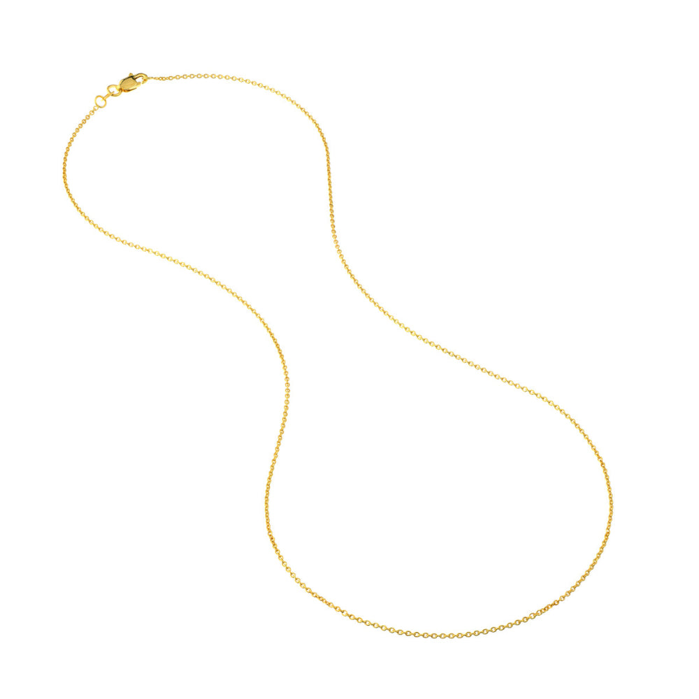 14k Yellow Gold 1.05mm Cable Chain Necklace, 16"
