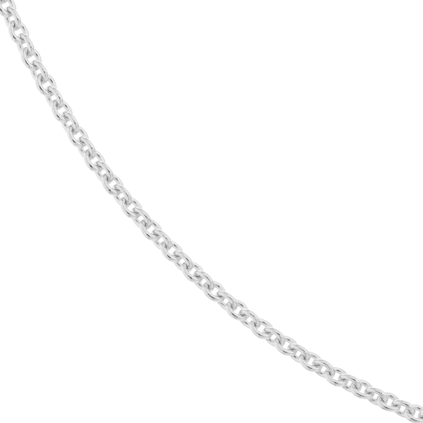 Silver chain on a white background
