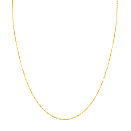 14k Gold 1.5mm Cable Chain, 18"