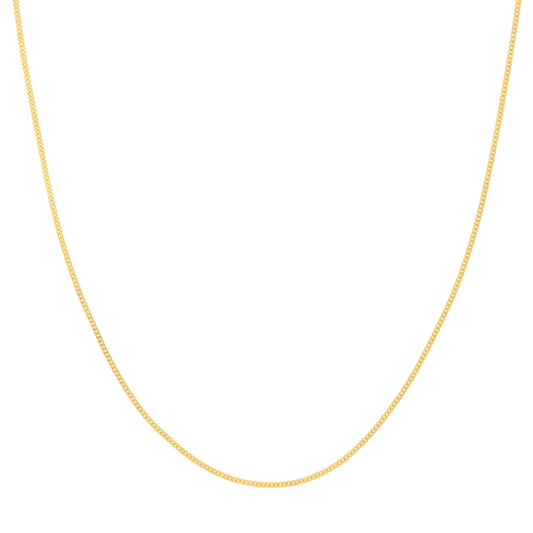 14k Gold Curb Link Chain Necklace, 18"