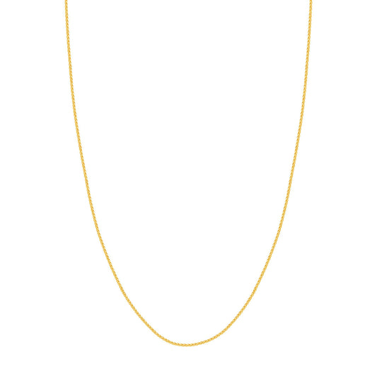 14k Gold 1.65mm Wheat Chain Necklace