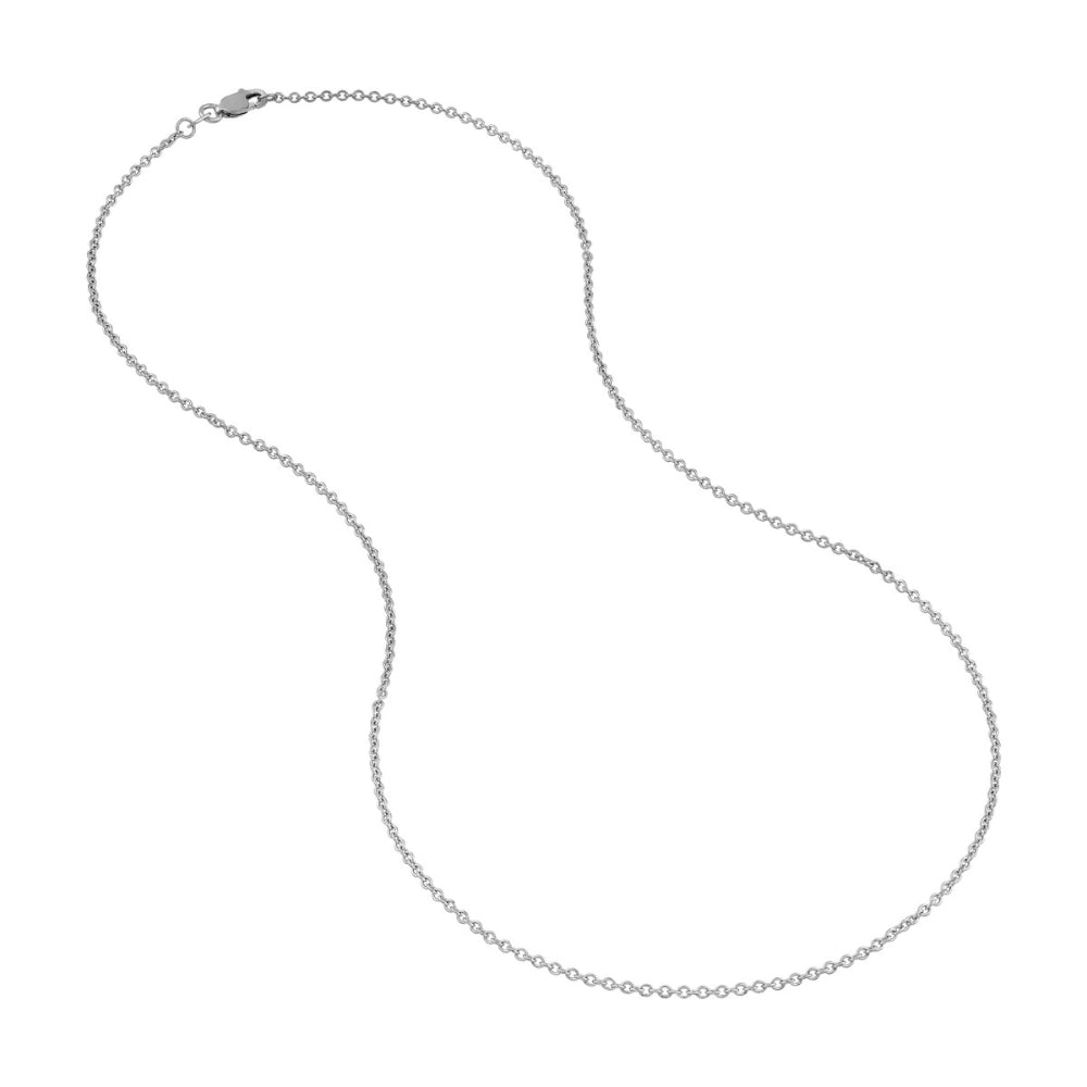 14k White Gold 1.6mm Open Cable Chain Necklace