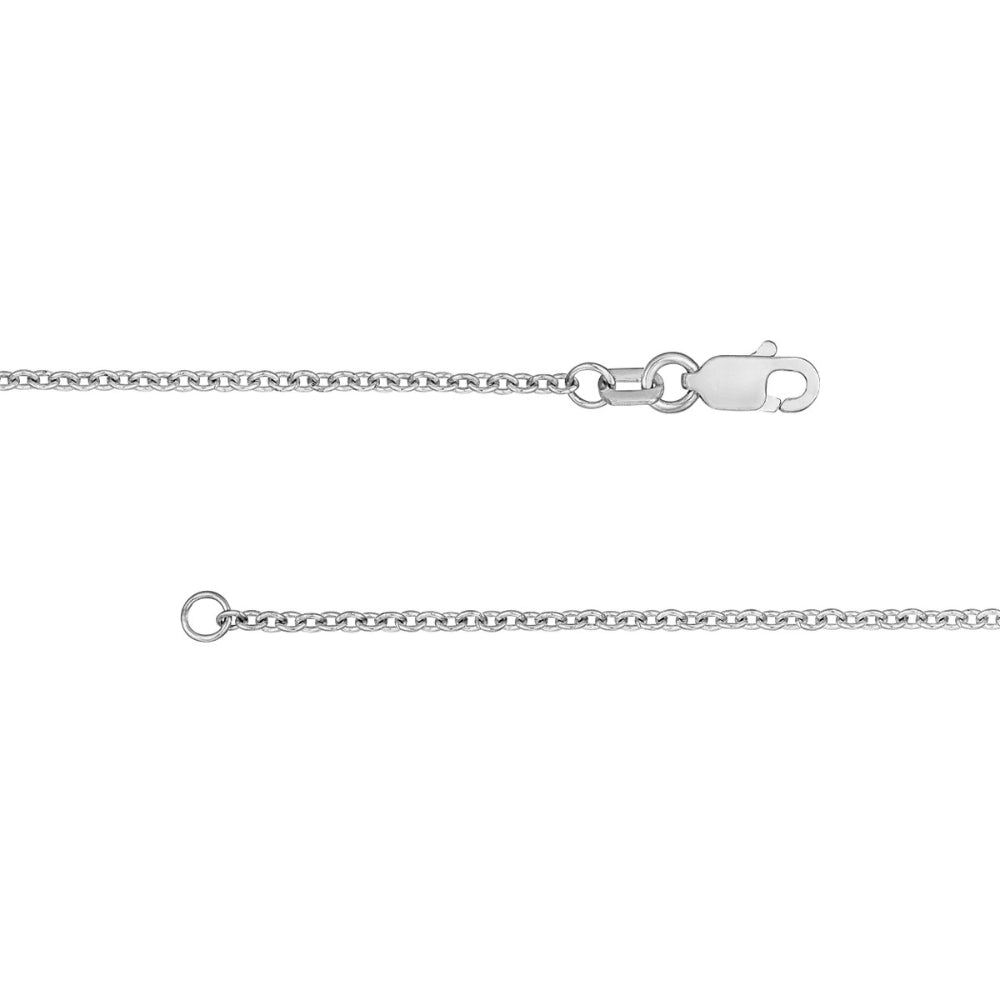 14k White Gold 1.6mm Open Cable Chain Necklace