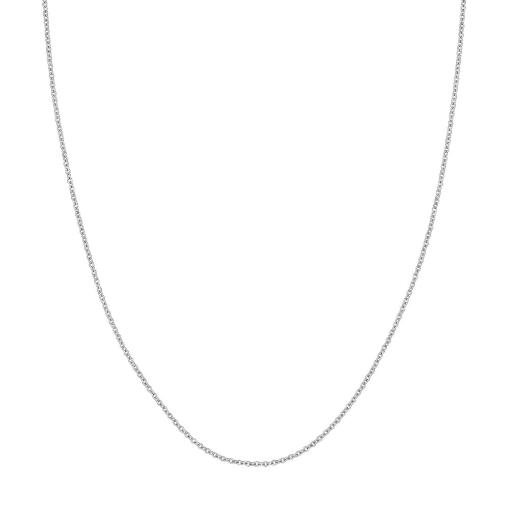 14k White Gold 1.6mm Open Cable Chain Necklace