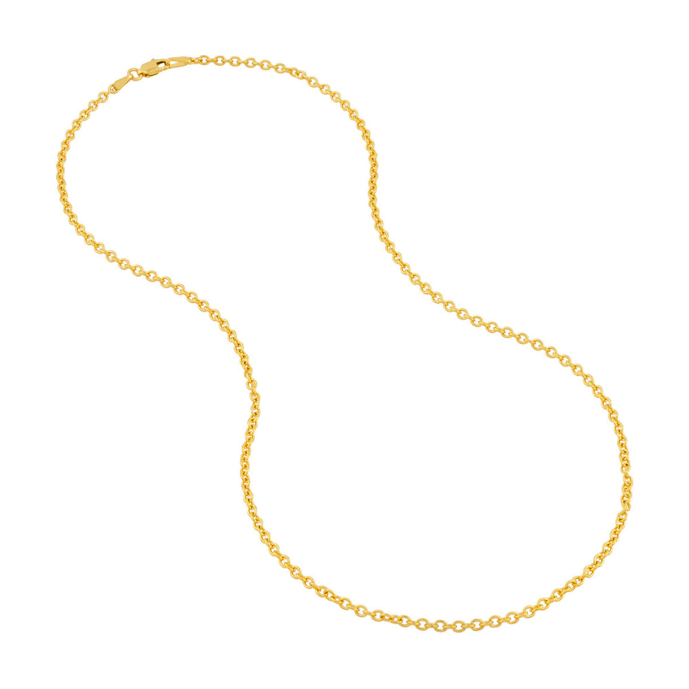 14k Gold 2.5mm Open Cable Chain Necklace, 18"