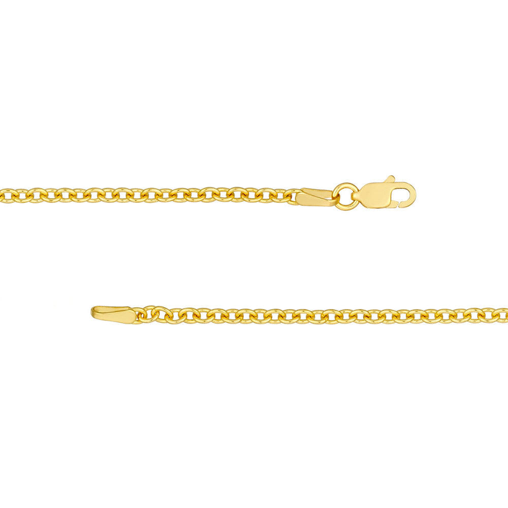 14k Gold 2.5mm Open Cable Chain Necklace, 18"