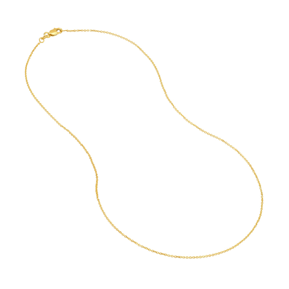 Yellow gold diamond cut cable chain necklace
