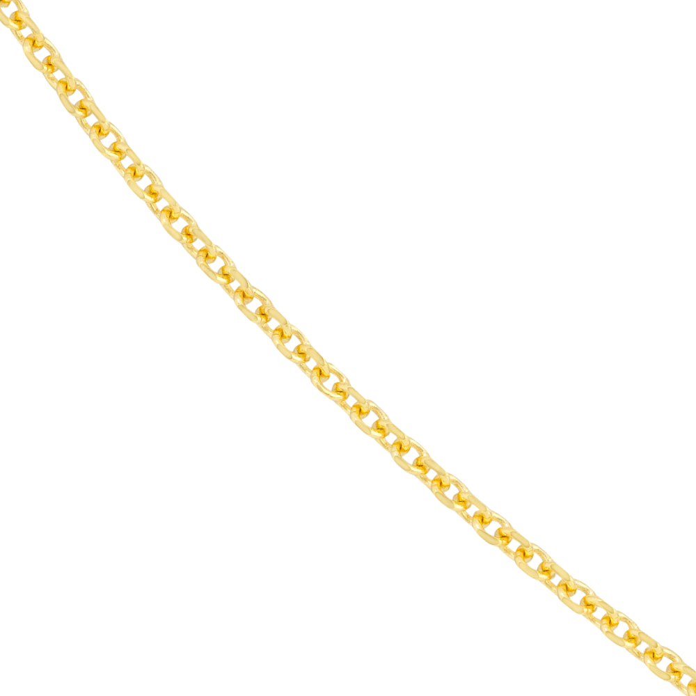 close up of 1.8mm width diamond cut chain 