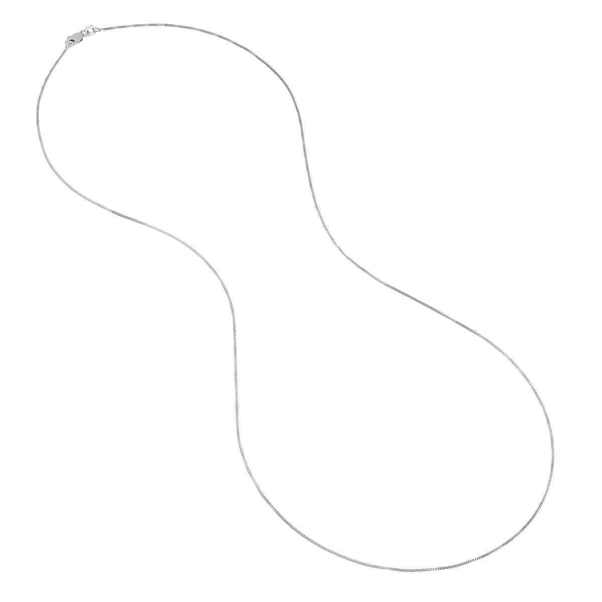Silver necklace on a white background