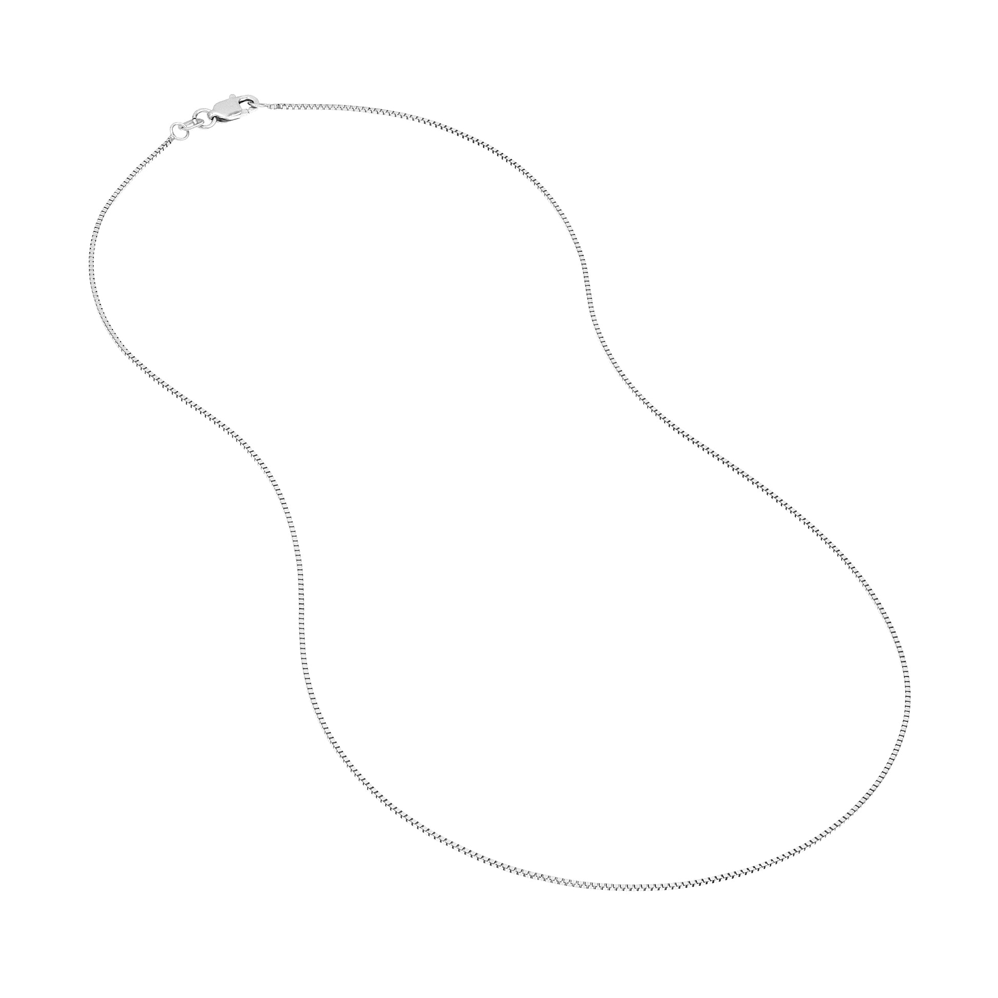 Silver chain necklace on a white background