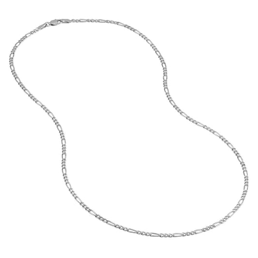 Sterling Silver Concave Figaro Chain, 18"