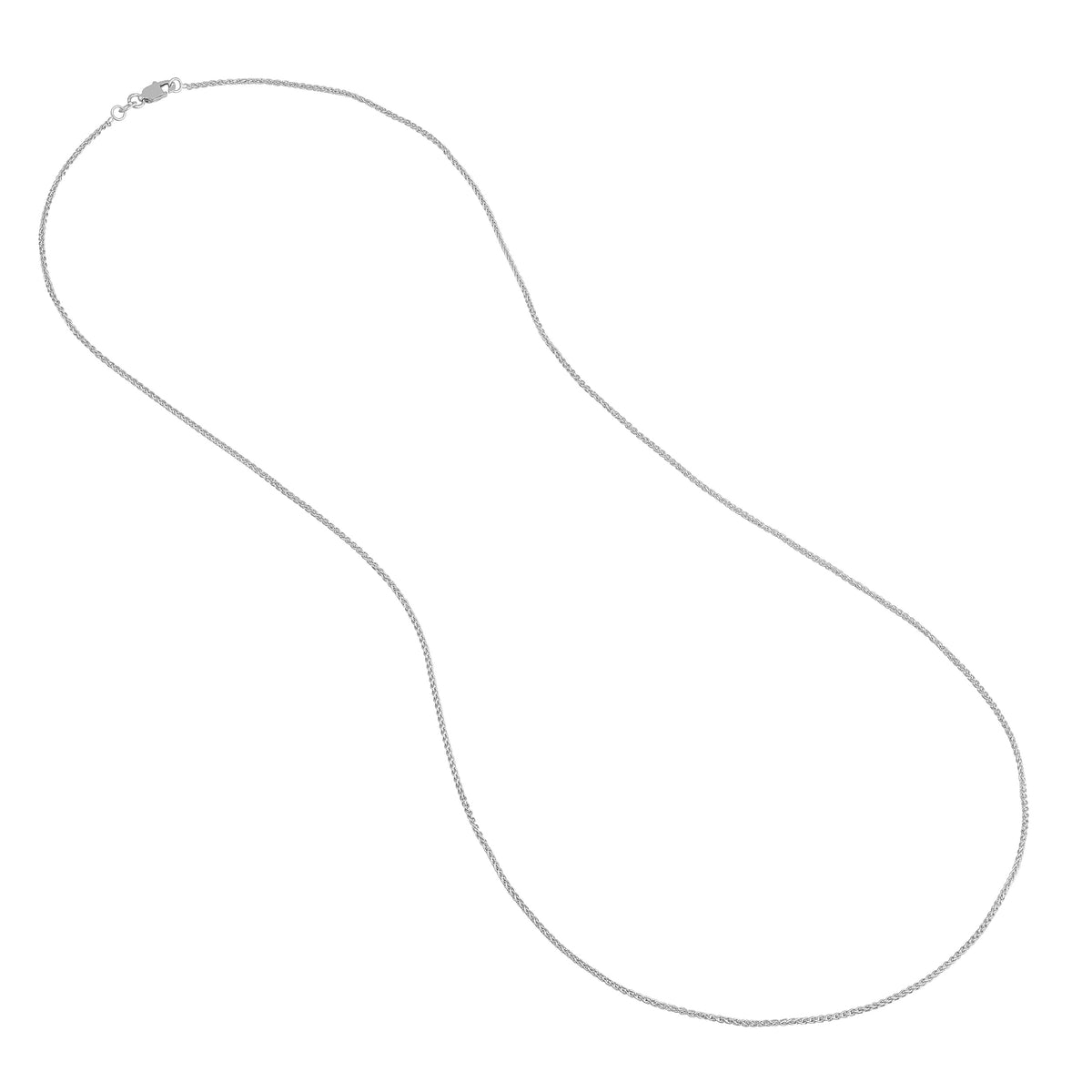 Silver necklace on a white background