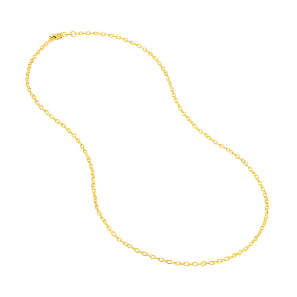 14kt 1.9mm Designer Rolo Chain, 18"