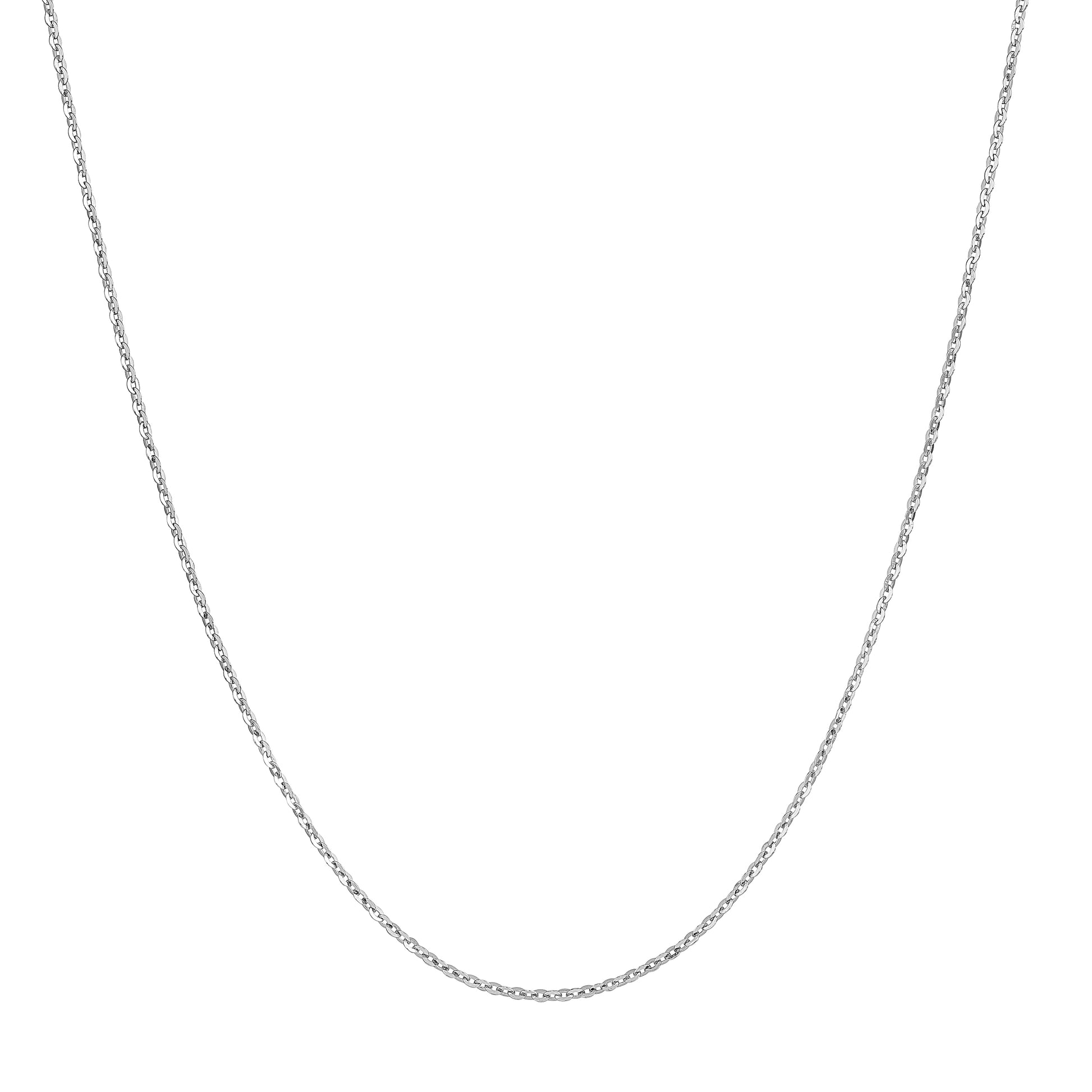 Silver chain necklace on a white background