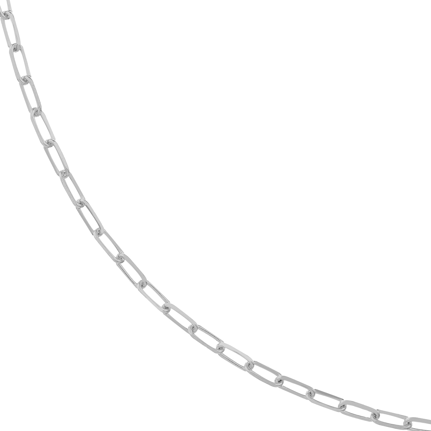 Silver chain on a white background