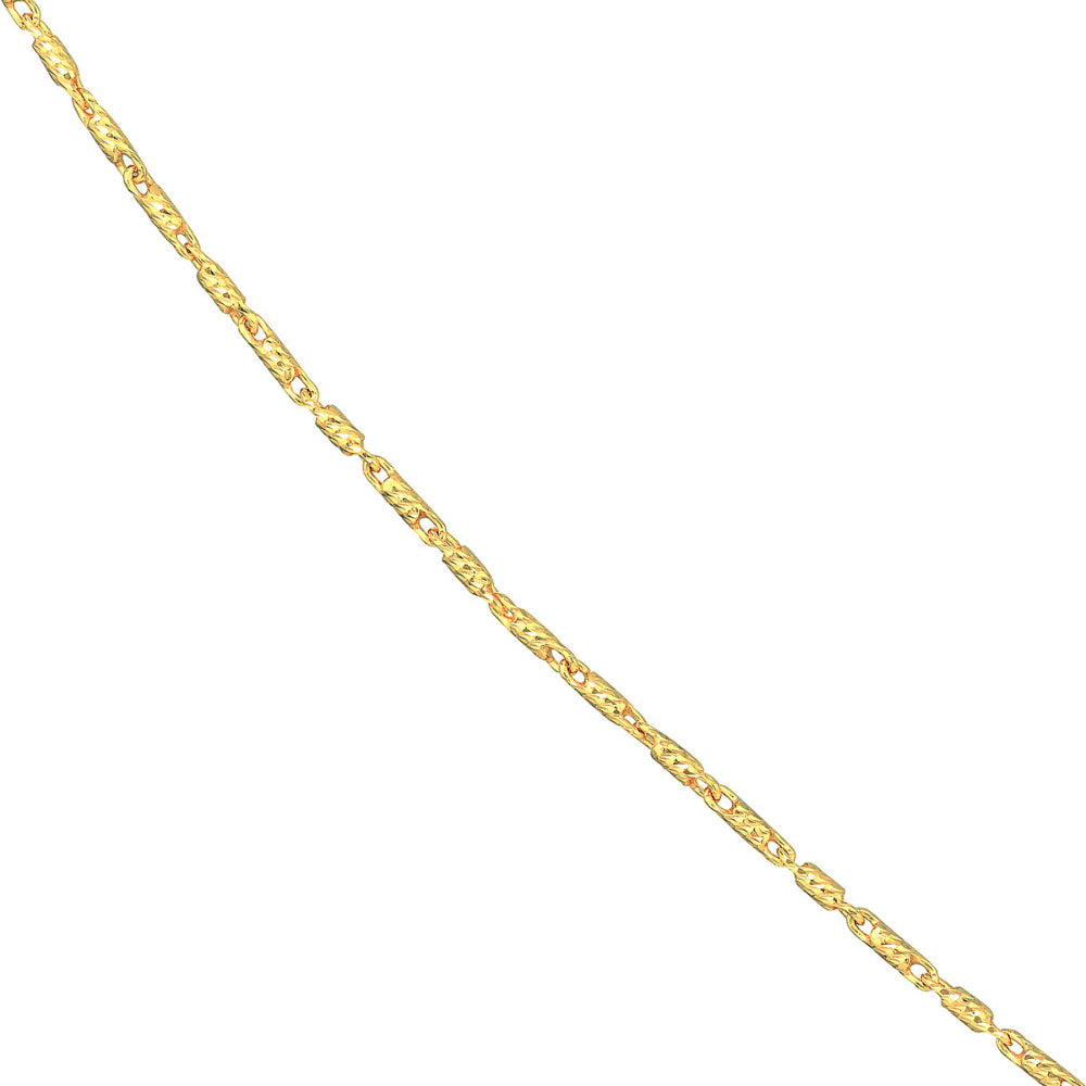 Up close view of diamond cut .95mm Tube Bead Chain 