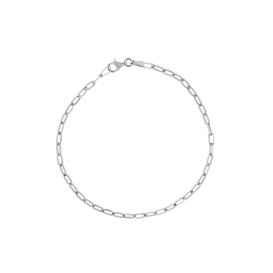14W Paper Clip Link Chain Bracelet 7.25"
