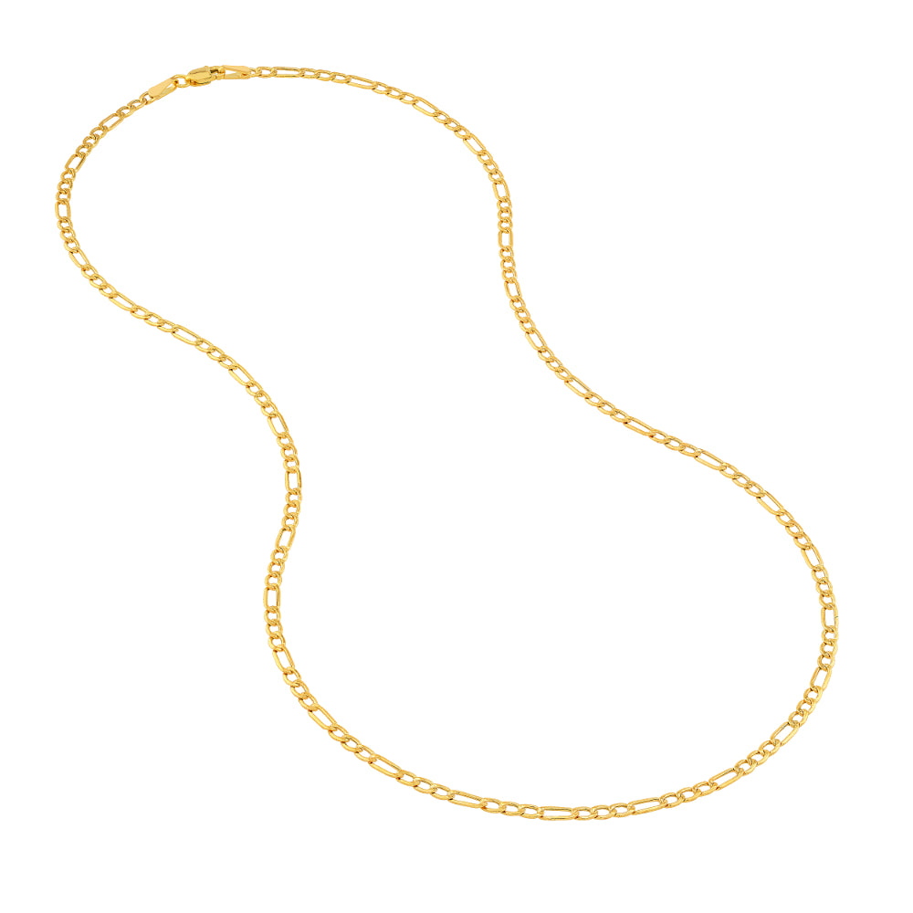 gold tone link chain necklace flat on white background