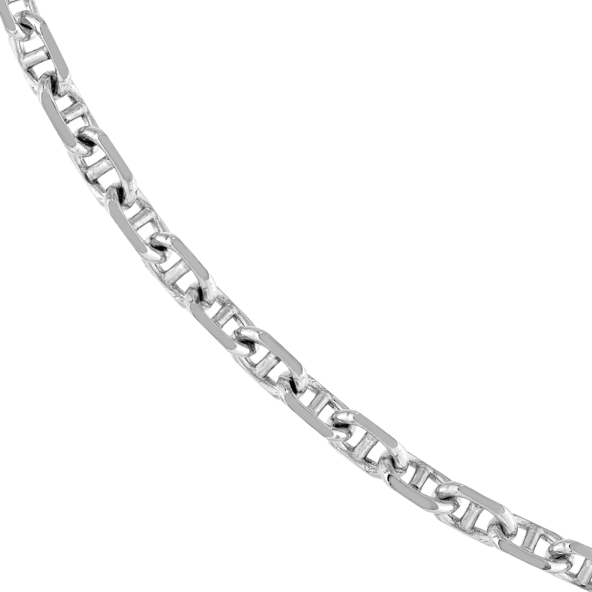 Silver chain on a white background