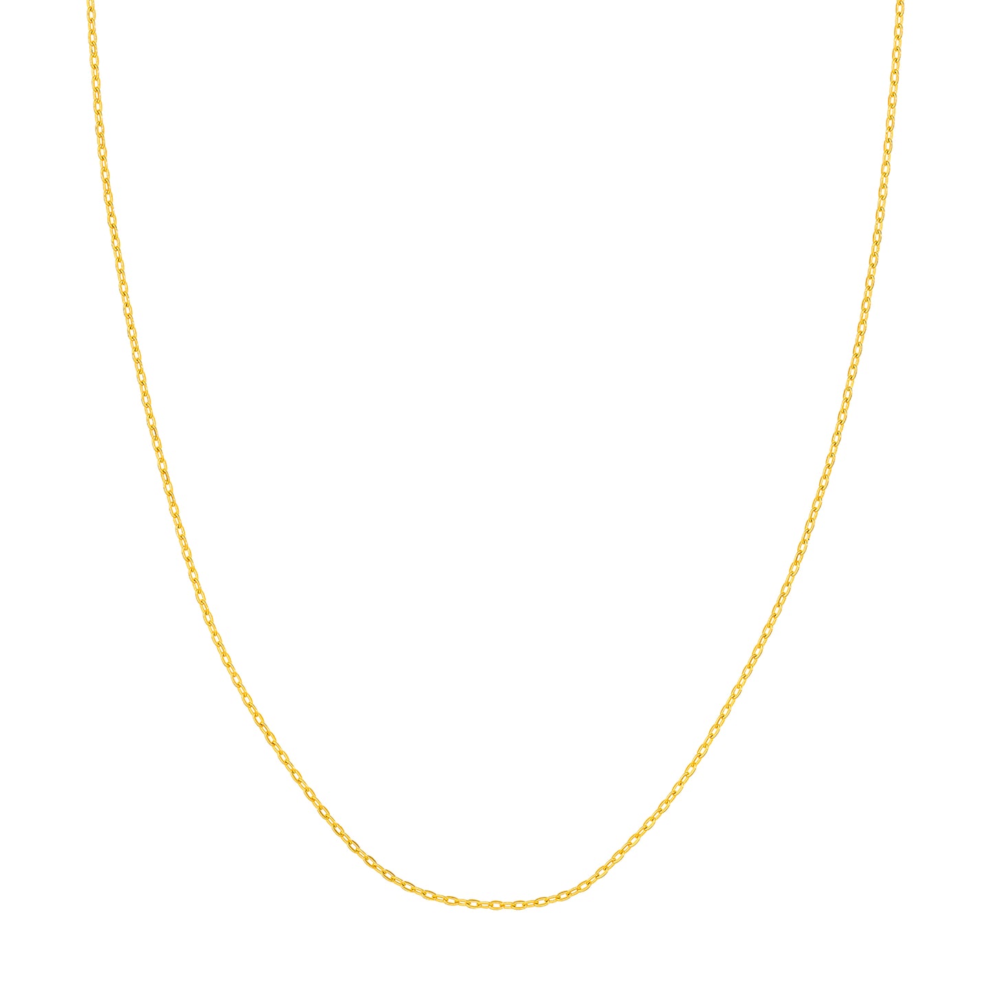 gold chain necklace on white background
