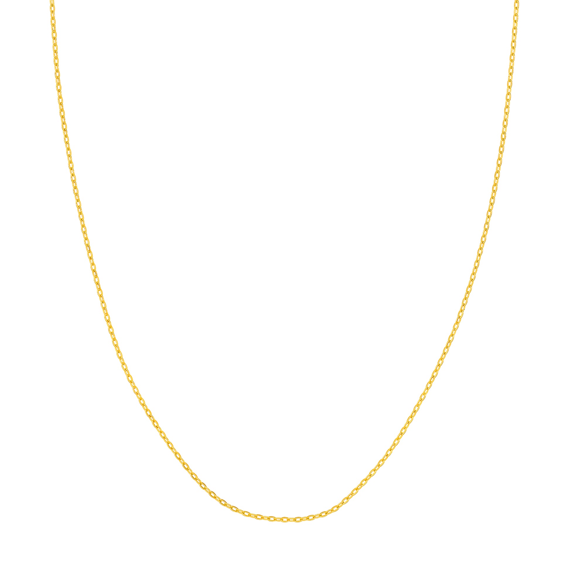 gold chain necklace on white background