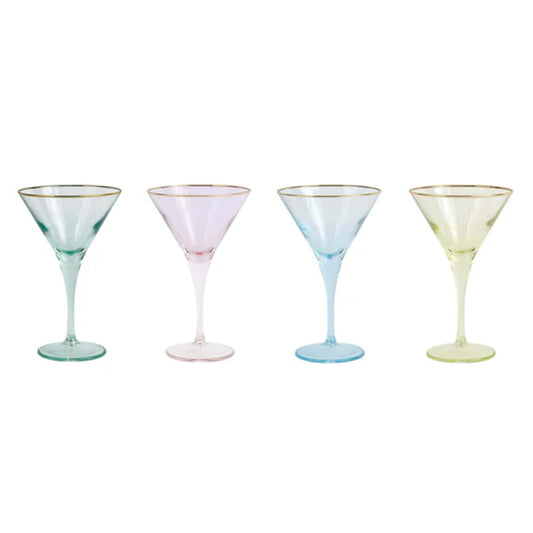 Vietri Rainbow Assorted Martini Glasses - Set of 4