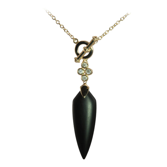 Olivia B. 14k Gold Matte Black Onyx Pendant Necklace