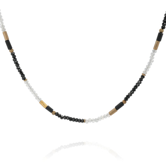 Joyla Alternating Black Spinel and Labradorite Necklace
