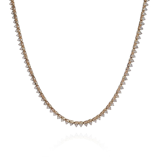 14k Yellow Gold 17" Straight Diamond Necklace