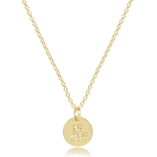 enewton 16" Necklace Gold - be you. Small Gold Word Disc